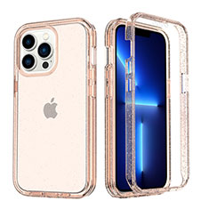 Coque Ultra Fine Transparente Souple Housse Etui 360 Degres Avant et Arriere YJ1 pour Apple iPhone 13 Pro Max Rose