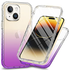 Coque Ultra Fine Transparente Souple Housse Etui 360 Degres Avant et Arriere ZJ1 pour Apple iPhone 13 Violet