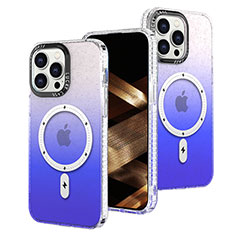 Coque Ultra Fine Transparente Souple Housse Etui Degrade avec Mag-Safe Magnetic Magnetique pour Apple iPhone 14 Pro Bleu