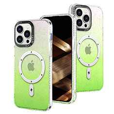 Coque Ultra Fine Transparente Souple Housse Etui Degrade avec Mag-Safe Magnetic Magnetique pour Apple iPhone 15 Pro Max Vert