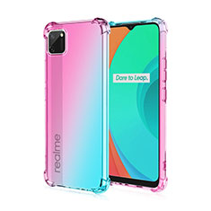 Coque Ultra Fine Transparente Souple Housse Etui Degrade G01 pour Realme C11 Cyan