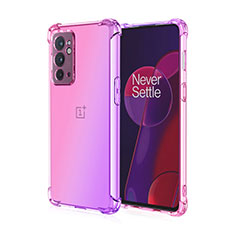 Coque Ultra Fine Transparente Souple Housse Etui Degrade pour OnePlus 9RT 5G Rose Rouge