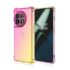 Coque Ultra Fine Transparente Souple Housse Etui Degrade pour OnePlus Ace 2 Pro 5G Rose