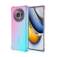 Coque Ultra Fine Transparente Souple Housse Etui Degrade pour Realme 11 Pro 5G Cyan