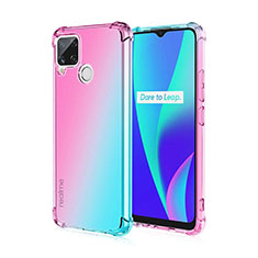 Coque Ultra Fine Transparente Souple Housse Etui Degrade pour Realme 7i RMX2193 Cyan