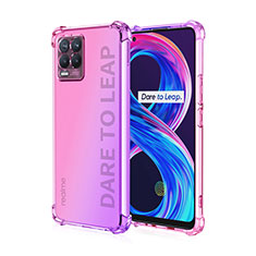 Coque Ultra Fine Transparente Souple Housse Etui Degrade pour Realme 8 Pro Rose Rouge