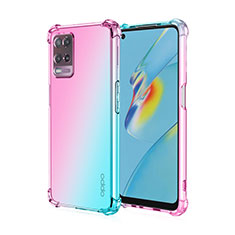 Coque Ultra Fine Transparente Souple Housse Etui Degrade pour Realme 8s 5G Cyan