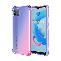 Coque Ultra Fine Transparente Souple Housse Etui Degrade pour Realme C20A Bleu