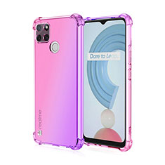 Coque Ultra Fine Transparente Souple Housse Etui Degrade pour Realme C21Y Rose Rouge