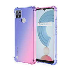 Coque Ultra Fine Transparente Souple Housse Etui Degrade pour Realme C25Y Bleu