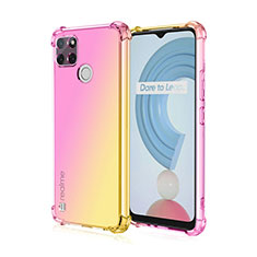 Coque Ultra Fine Transparente Souple Housse Etui Degrade pour Realme C25Y India Rose