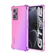 Coque Ultra Fine Transparente Souple Housse Etui Degrade pour Realme GT Neo 3T 5G Rose Rouge