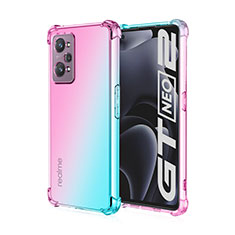 Coque Ultra Fine Transparente Souple Housse Etui Degrade pour Realme GT2 5G Cyan