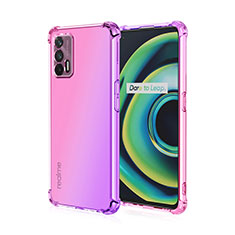 Coque Ultra Fine Transparente Souple Housse Etui Degrade pour Realme X7 Max 5G Rose Rouge