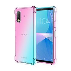 Coque Ultra Fine Transparente Souple Housse Etui Degrade pour Sony Xperia Ace II SO-41B Bleu Ciel