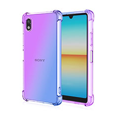 Coque Ultra Fine Transparente Souple Housse Etui Degrade pour Sony Xperia Ace III SOG08 Bleu