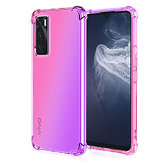 Coque Ultra Fine Transparente Souple Housse Etui Degrade pour Vivo Y70 (2020) Rose