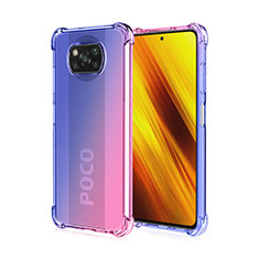 Coque Ultra Fine Transparente Souple Housse Etui Degrade pour Xiaomi Poco X3 NFC Bleu