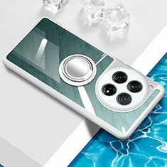 Coque Ultra Slim Silicone Souple Housse Etui Transparente avec Support Bague Anneau Aimante Magnetique BH1 pour OnePlus 12 5G Blanc