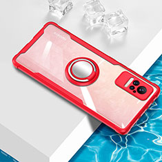 Coque Ultra Slim Silicone Souple Housse Etui Transparente avec Support Bague Anneau Aimante Magnetique BH1 pour Xiaomi Civi 5G Rouge