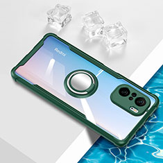 Coque Ultra Slim Silicone Souple Housse Etui Transparente avec Support Bague Anneau Aimante Magnetique BH1 pour Xiaomi Mi 11i 5G Vert