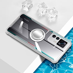Coque Ultra Slim Silicone Souple Housse Etui Transparente avec Support Bague Anneau Aimante Magnetique BH1 pour Xiaomi Mi 12T Pro 5G Blanc