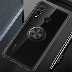 Coque Ultra Slim Silicone Souple Housse Etui Transparente avec Support Bague Anneau Aimante Magnetique C01 pour Huawei Honor 20 Lite Noir