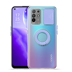 Coque Ultra Slim Silicone Souple Housse Etui Transparente avec Support pour Oppo A94 5G Violet