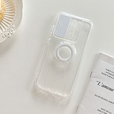 Coque Ultra Slim Silicone Souple Housse Etui Transparente avec Support pour Xiaomi Poco M2 Blanc