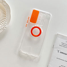 Coque Ultra Slim Silicone Souple Housse Etui Transparente avec Support pour Xiaomi Poco M2 Orange