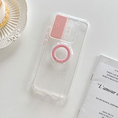 Coque Ultra Slim Silicone Souple Housse Etui Transparente avec Support pour Xiaomi Poco M2 Rose