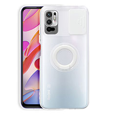 Coque Ultra Slim Silicone Souple Housse Etui Transparente avec Support pour Xiaomi POCO M3 Pro 5G Blanc