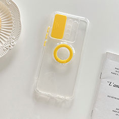 Coque Ultra Slim Silicone Souple Housse Etui Transparente avec Support pour Xiaomi Redmi 9 Prime India Jaune