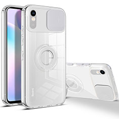 Coque Ultra Slim Silicone Souple Housse Etui Transparente avec Support pour Xiaomi Redmi 9i Blanc