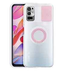 Coque Ultra Slim Silicone Souple Housse Etui Transparente avec Support pour Xiaomi Redmi Note 11 SE 5G Rose