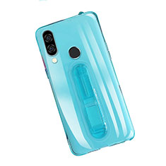 Coque Ultra Slim Silicone Souple Housse Etui Transparente avec Support S01 pour Huawei Nova 3e Bleu