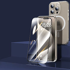 Coque Ultra Slim Silicone Souple Transparente avec Mag-Safe Magnetic Magnetique et Protecteur d'Ecran pour Apple iPhone 15 Pro Max Clair