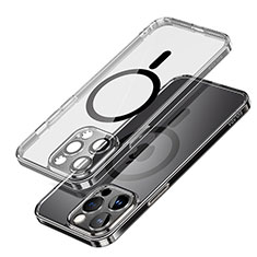 Coque Ultra Slim Silicone Souple Transparente avec Mag-Safe Magnetic Magnetique LD1 pour Apple iPhone 16 Pro Noir