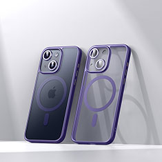 Coque Ultra Slim Silicone Souple Transparente avec Mag-Safe Magnetic Magnetique LD4 pour Apple iPhone 14 Violet