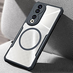 Coque Ultra Slim Silicone Souple Transparente avec Mag-Safe Magnetic Magnetique pour Huawei Honor 90 5G Noir