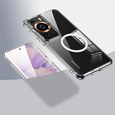 Coque Ultra Slim Silicone Souple Transparente avec Mag-Safe Magnetic Magnetique QK1 pour Huawei P60 Clair