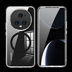 Coque Ultra Slim Silicone Souple Transparente avec Mag-Safe Magnetic Magnetique QK2 pour Huawei Honor Magic5 Pro 5G Noir