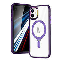 Coque Ultra Slim Silicone Souple Transparente avec Mag-Safe Magnetic Magnetique SD1 pour Apple iPhone 12 Violet