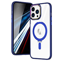 Coque Ultra Slim Silicone Souple Transparente avec Mag-Safe Magnetic Magnetique SD1 pour Apple iPhone 13 Pro Max Bleu