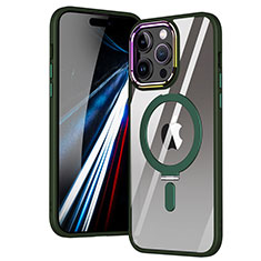 Coque Ultra Slim Silicone Souple Transparente avec Mag-Safe Magnetic Magnetique SD1 pour Apple iPhone 14 Pro Vert