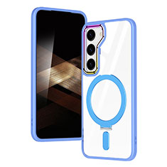 Coque Ultra Slim Silicone Souple Transparente avec Mag-Safe Magnetic Magnetique SD1 pour Samsung Galaxy S25 5G Bleu Ciel