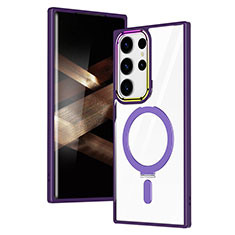 Coque Ultra Slim Silicone Souple Transparente avec Mag-Safe Magnetic Magnetique SD1 pour Samsung Galaxy S25 Ultra 5G Violet