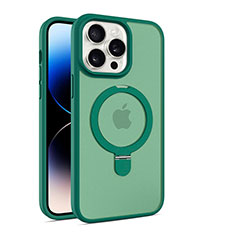 Coque Ultra Slim Silicone Souple Transparente avec Mag-Safe Magnetic Magnetique T02 pour Apple iPhone 16 Pro Max Vert