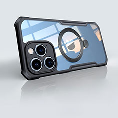 Coque Ultra Slim Silicone Souple Transparente avec Mag-Safe Magnetic Magnetique XD7 pour Apple iPhone 15 Pro Max Noir