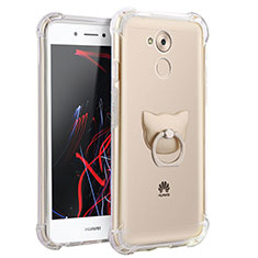 Coque Ultra Slim Silicone Souple Transparente avec Support Bague Anneau pour Huawei Honor 6C Clair